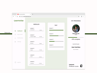 Online Academy dashboard design ui ux web