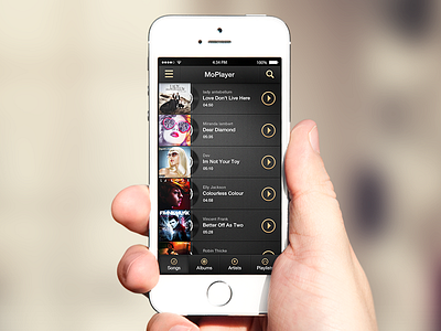Moplayer app design ios7 iphone music ui
