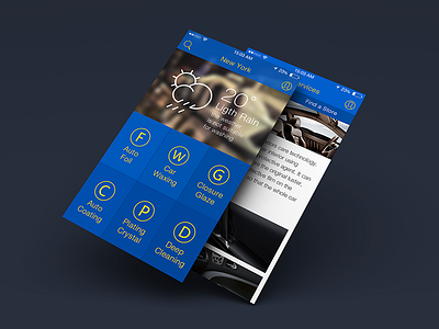 Auto Care app design ios7 iphone ui