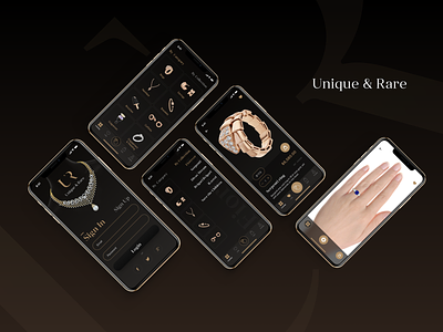 Mobile App for Unique & Rare Luxury Store applicaiton clean design ios luxury brand mobile app ui ux