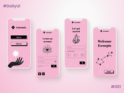 Daily UI #001 - Sign Up app design ui