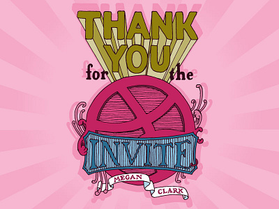 Dribbble Thanks dribbble hand lettered hand lettering line thank you type