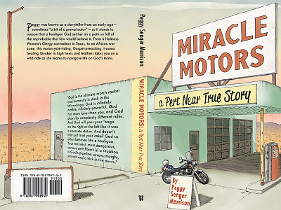 Miracle Motors Book Cover book book cover desert design garage illustration motorcycle