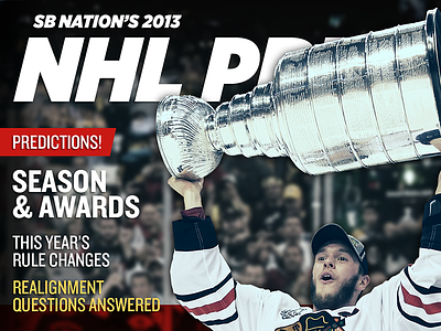 SB Nation's 2013 NHL Preview cover editorial hockey knockout nhl sb nation season preview sports stanley cup vox media