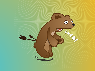 Clumsy Bear arrows character design clumsy bear illustration print