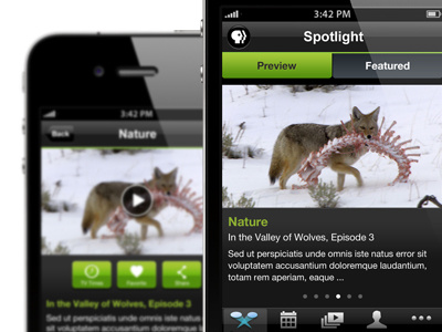 PBS iPhone UX/UI app ios iphone pbs user experience user interface visual design