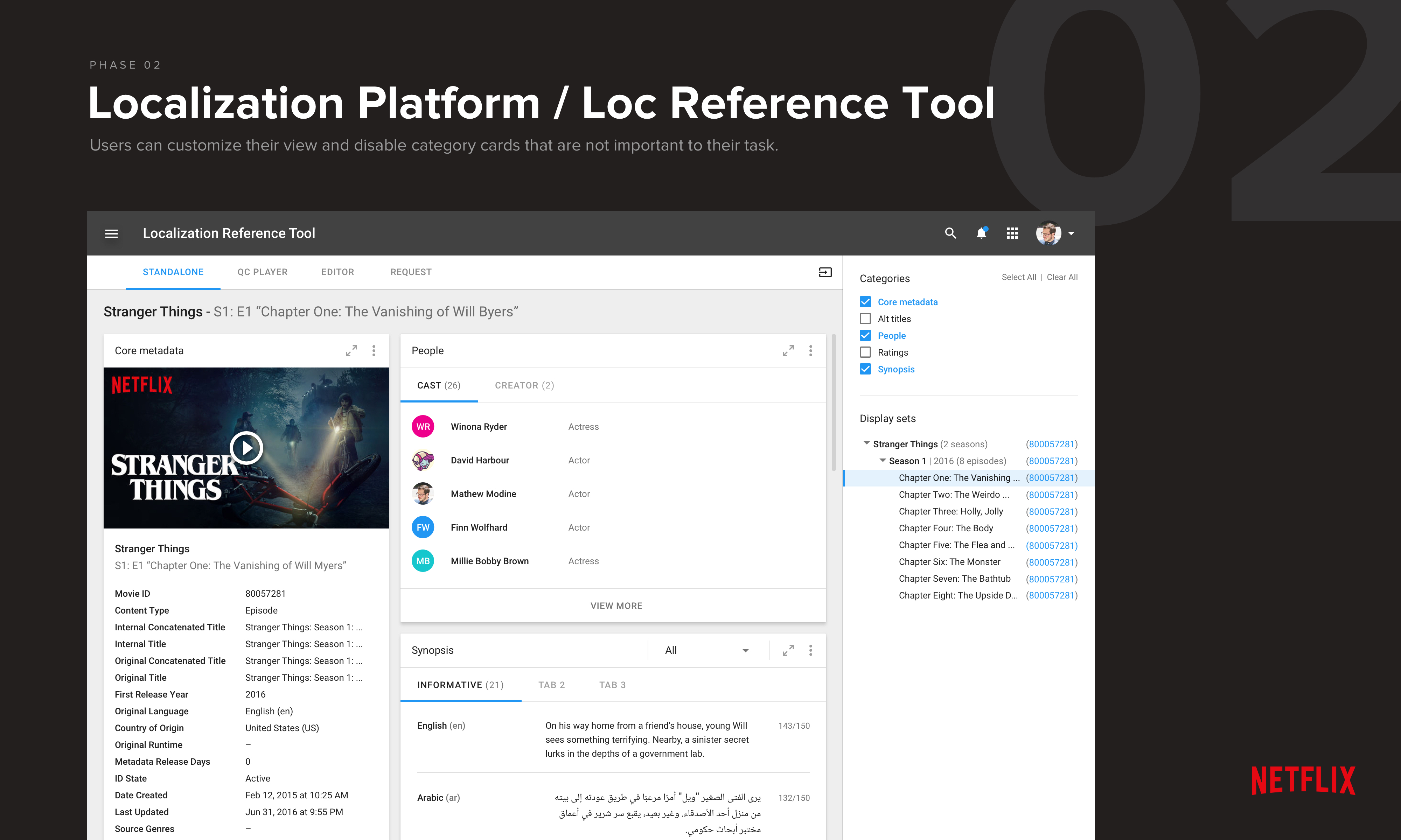 Loc Reference Tool - Netflix Localization Platform by Uy Tieu on Dribbble