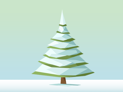 Polygon Tree christmas holiday card illustration marketing polygon snow tree vox media winter