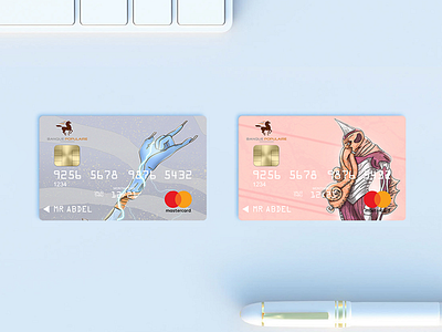 Credit card design bank character design credit card illustration