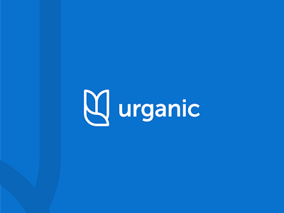 Urganic ™ logo blue branding identity logo organic u letter urganic