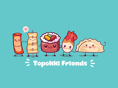 Topokki Friends logo adobe illustrator branding dimsum food korea korea food logo logo design toppokki