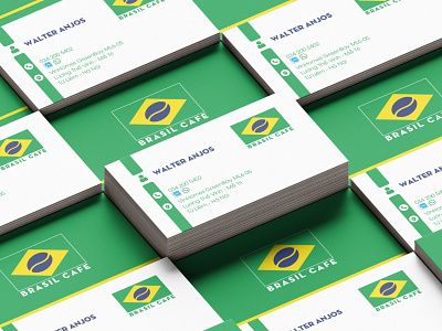 Brasil Cafe Namecard by Brandall Agency adobe illustrator brandall branding business card design flat illustration logo logo design vector