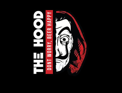 The Hood Beer Station logo by Brandall Agency beer brandall branding crime criminal design illustration logo logo design money heist