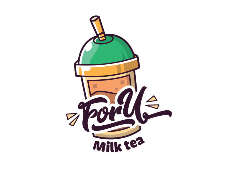 ForU Milk Tea logo by Brandall Agency by Brandall Design