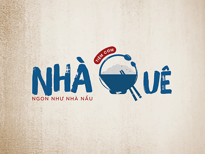 Tiệm cơm Nhà Quê Hometown Restaurant logo by Brandall Agency adobe adobe illustrator bow brandall chopsticks delicious design food food and drink illustration logo logo design logodesign restaurant rice typography vector vietnam