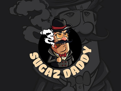 Sugar Daddy logo by Brandall Agency branding dad daddy grand daddy guy logo logo design mafia man old man papa smoke smoking sugar sugardaddy