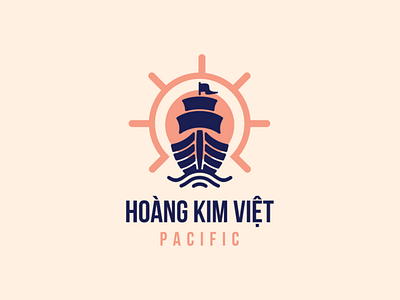 Hoàng Kim Việt Pacific Transportation logo by Brandall Agency argosy branding handle handling handling wheel logo logo design pacific pacific transport ship transport transportation transports wheels
