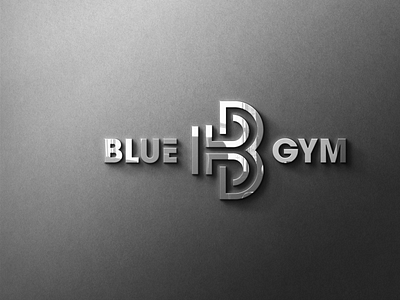 Blue Gym logo by Brandall Agency barbell bell blue branding dumbbell fitness fitness logo gym gym logo gymnastics illustration lift lifting logo logo design silver weightlifting