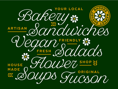 August Rhodes Market - Banner bakery banner flowers restaurant salads sandwiches script soups tucson vegan wheat