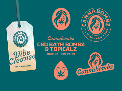 Cannabombz bath bomb cannabis cbd hemp logo topical woman