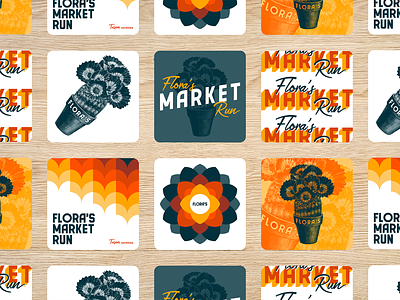 Flora's Market Run - Applications arizona branding coasters floras illustration market pattern tucson