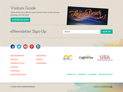 Visit Laguna Beach - Footer layout responsive simpleview website
