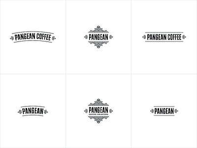 Pangean Logo Variations coffee leaves logo