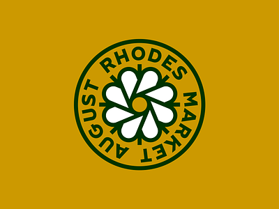 August Rhodes Market Roundel august badge bakery cactus circle flower gold green logo market rhodes roundel