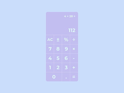 DailyUI #004 — Calculator 004 app calculator daily 100 challenge daily ui daily ui 004 dailyui dailyuichallenge design ui ux vector