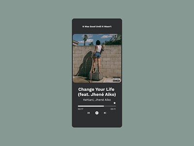 DailyUI #009 — Music Player 009 app daily 100 challenge daily ui dailyui dailyui 009 dailyuichallenge design mobile app mobile design mobile ui music music album music app music art music player music player app music player ui spotify