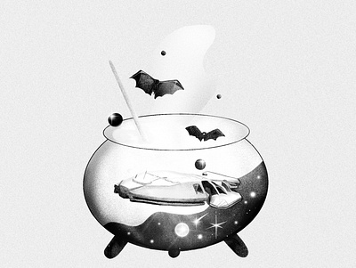 Inktober x Happpyal : 03 Vessel + Cauldron art digital gradient illustration ink inktober minimal procreate shadow