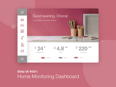 Daily UI #021: Home Monitoring Dashboard 100 days challenge 100 days of ui dailyui dailyuichallenge design challenge happy learning home monitoring dashboard learning is fun ui challenge ui ux