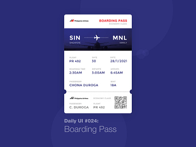 Daily UI #024: Boarding Pass