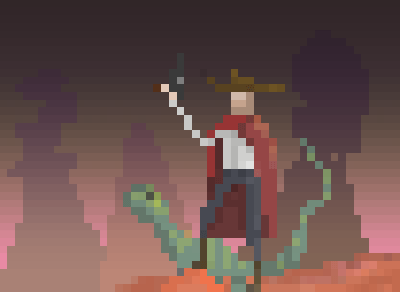More Concept Stuff cowboy lizard pixel art