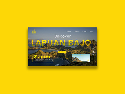 Landing Page | Indonesia, Labuan Bajo brand design design designer holiday indonesia landing page landingpage logo logo design logos mountain sun travel ui ux web website xd yellow