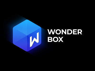 Wonder Box Logo band blue box branding icon logo symbol w logo