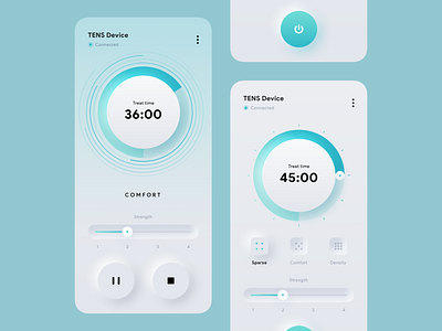 Therapy device app application hardware mobile neomorphism skeuomorph therapy ui