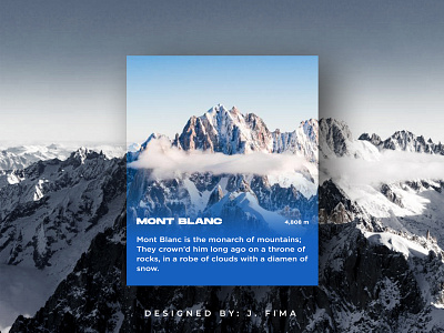 MONT BLANC MOUNTAIN | Poster Design art blue branding cc2015 design gradient graphicart graphicdesign logo minimal mountain photoshop web
