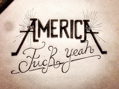 America Fyeah typography
