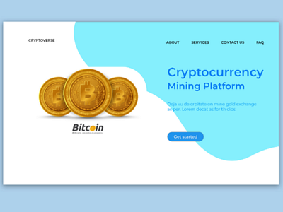 Block chain landing page UI cryptocurrency landing pages ui ux design web interface