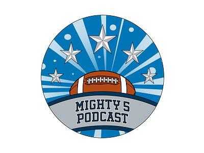 Mighty 5 Podcast design football illustration logo sports