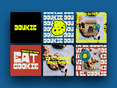 🍪 Doukie The Cookie advertising branding cookie feed food illustration instagram instagram post instagram template media mockup pack profile promotion sociad ads social media template typography