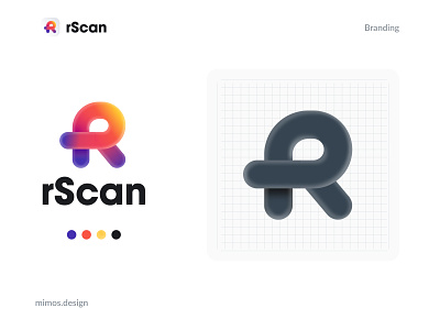 🏓 Logotype for rScan branding design design system glow gradient icon illustration logo typography ui vector website