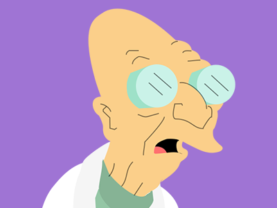 Professor Farnsworth - Futurama cartoon flat futurama hair hero mood old professor farnsworth purple