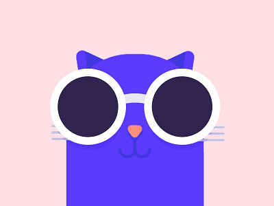 Cat animal cat chat chatbot cute flat glasses illustration purple web