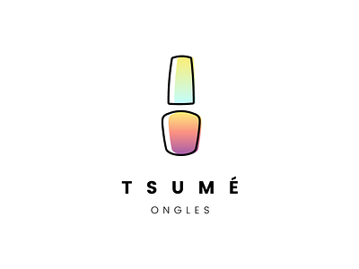Tsumé logotype bar branding flat gradient icon illustration logo logotype nail outline type typography