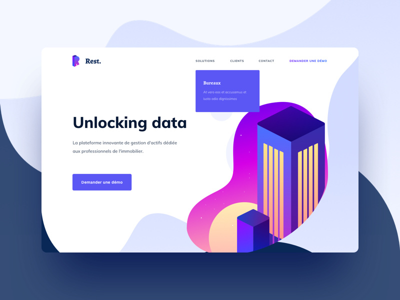Real Estate 🏬 drawing flat website ux ui sun realestate purple illustration building branding 3d