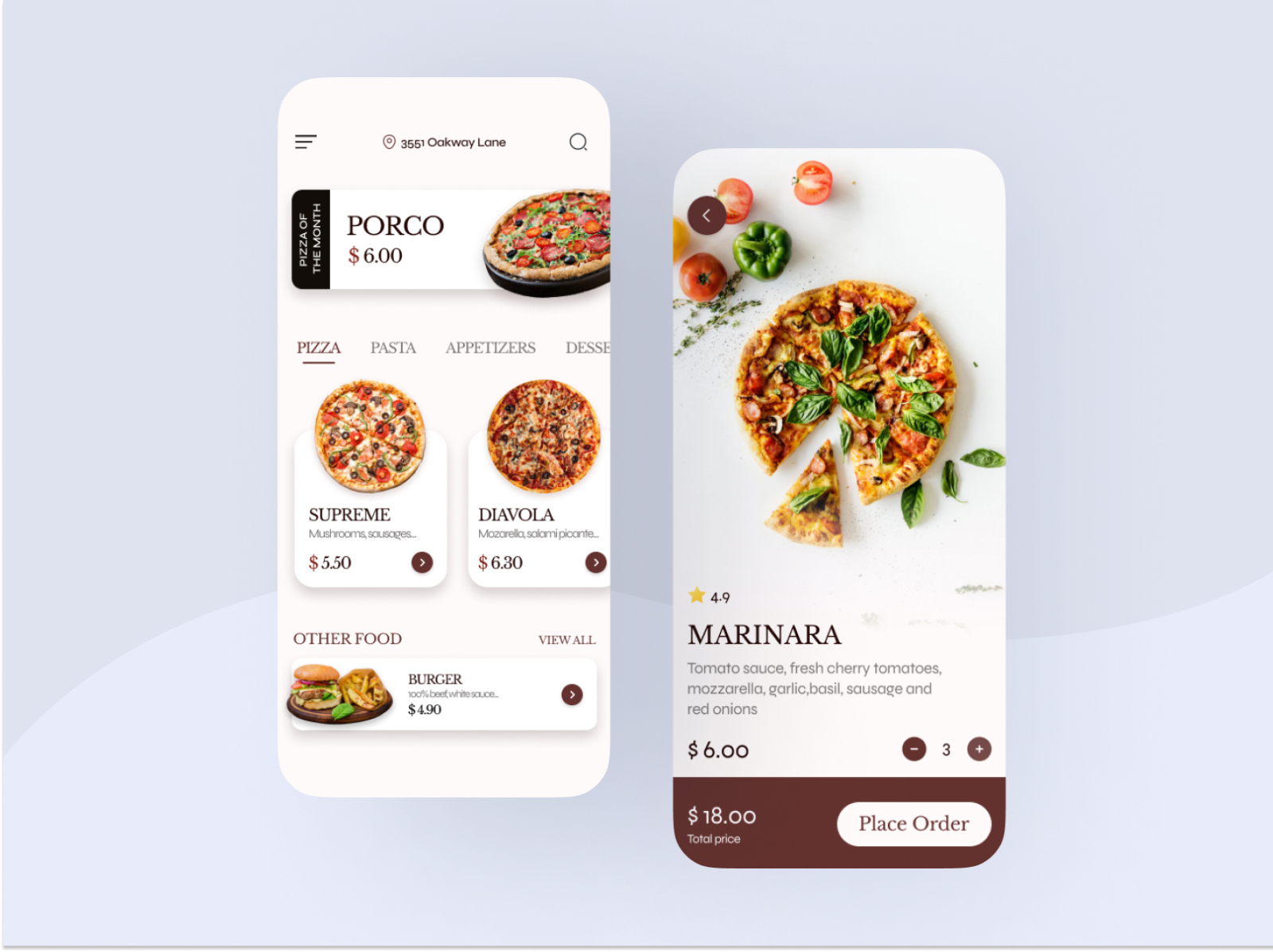 Food Restaurant App by Michał Hoinka on Dribbble