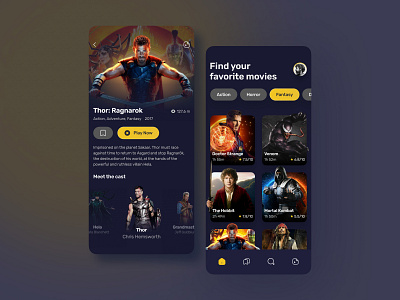Movie App Mobile Design app film interface mobile mobile app movie movie app stream streaming tickets ui ux