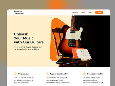 🎸Guitar Store Landing Page app branding design guitar guitarstore landing page mobile mobile app ui ux ux design website